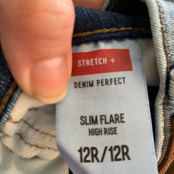 **SOLD** Express slim flare high rise jean. - Picture 3 of 4